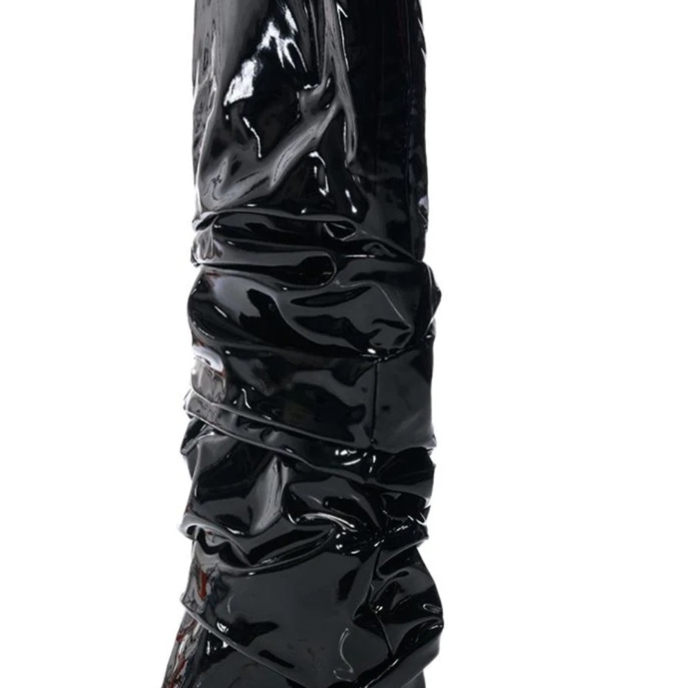 Black Patent Heeled Boots